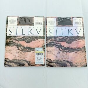 NWT Berkshire Silky‎ Sheer Control Top Pantyhose Lot Size 2 2+ Moss Off Black